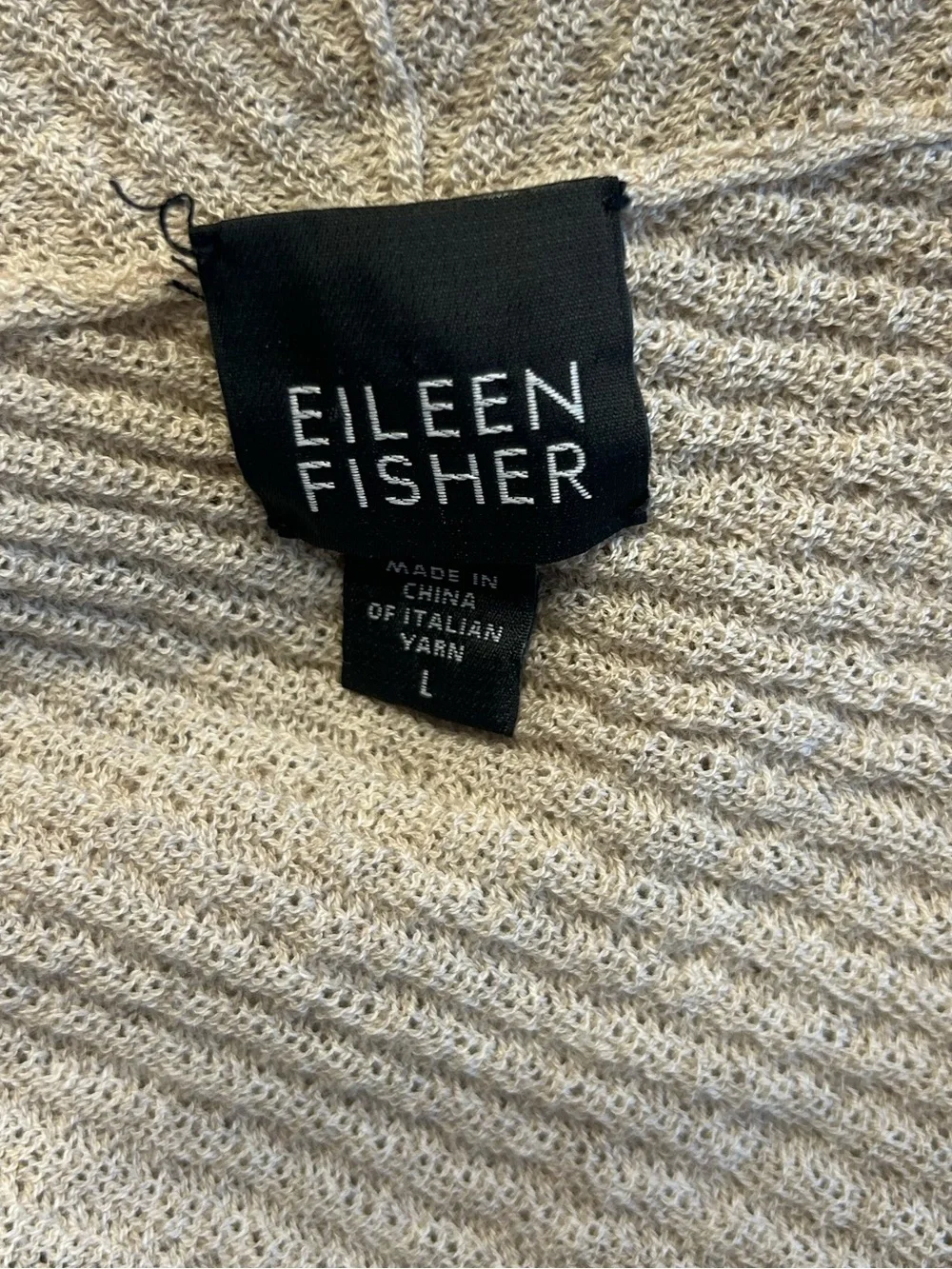 Eileen Fisher Women’s Tan Wool Sweater Twinset w/ Open Cardigan and Tank, Large - Picture 13 of 14